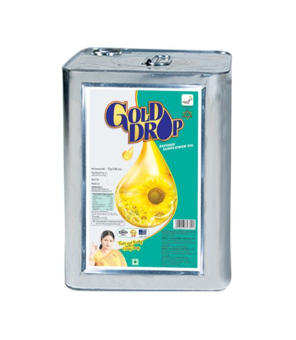 GOLD DROP SUNFLOWER OIL 15 LTR